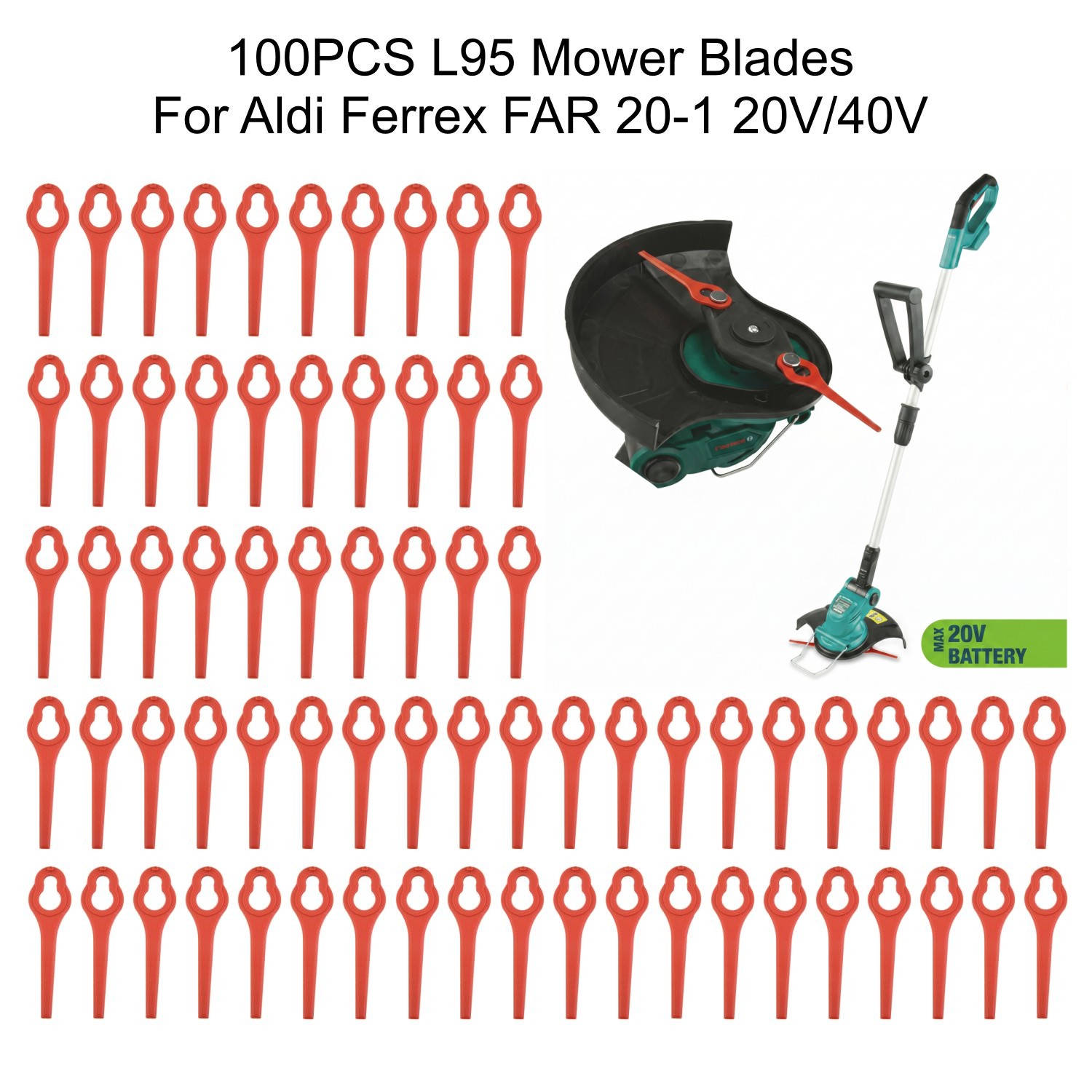 Gardening Tools Usa - 100Pcs 95mm 모어 블레이드 플라스틱 Aldi