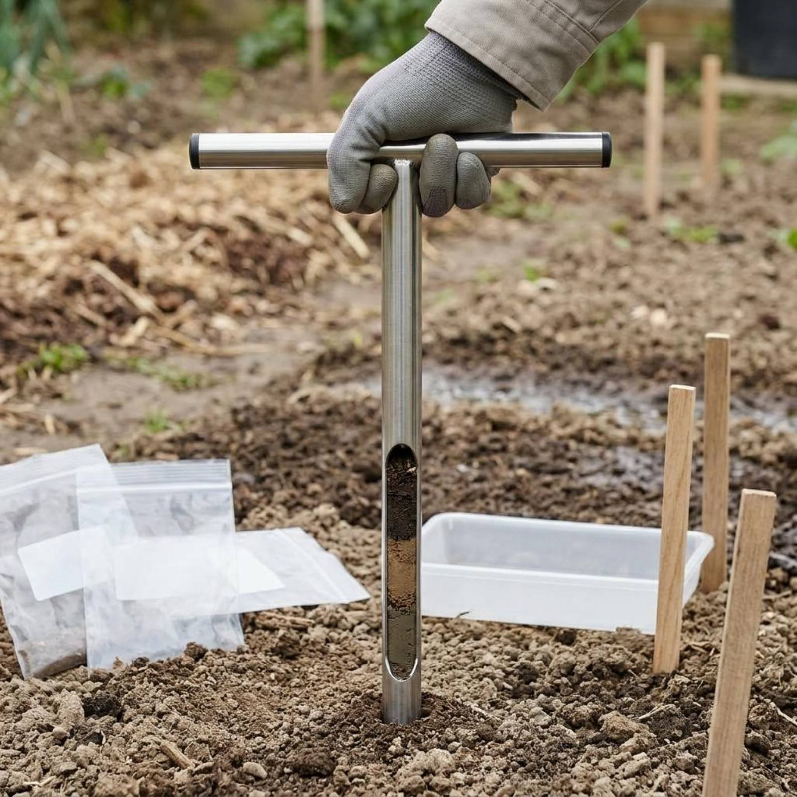 Gardening Tools Long - 스테인레스 스틸 토양 샘플러 사용하기 쉬운
