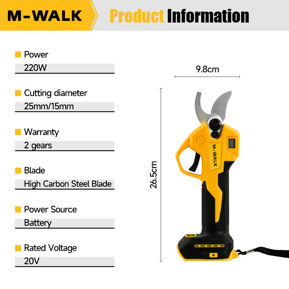 M-WALK 25mm 브러시리스 전동 가지치기 가위 L - Gardening Tools Scissors 리뷰 및 가격