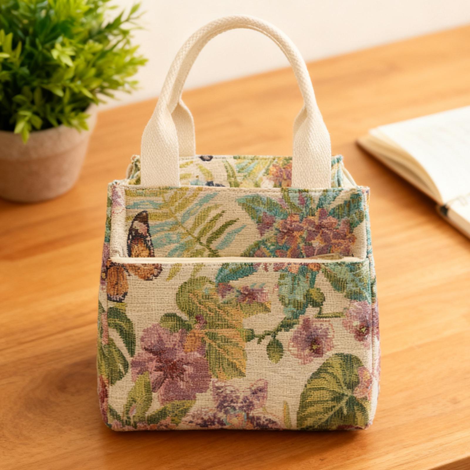 단열 도시락 가방 꽃무늬 방수 도시락 가방 여성용 직장 - Outdoor Planting Bag 리뷰 및 가격