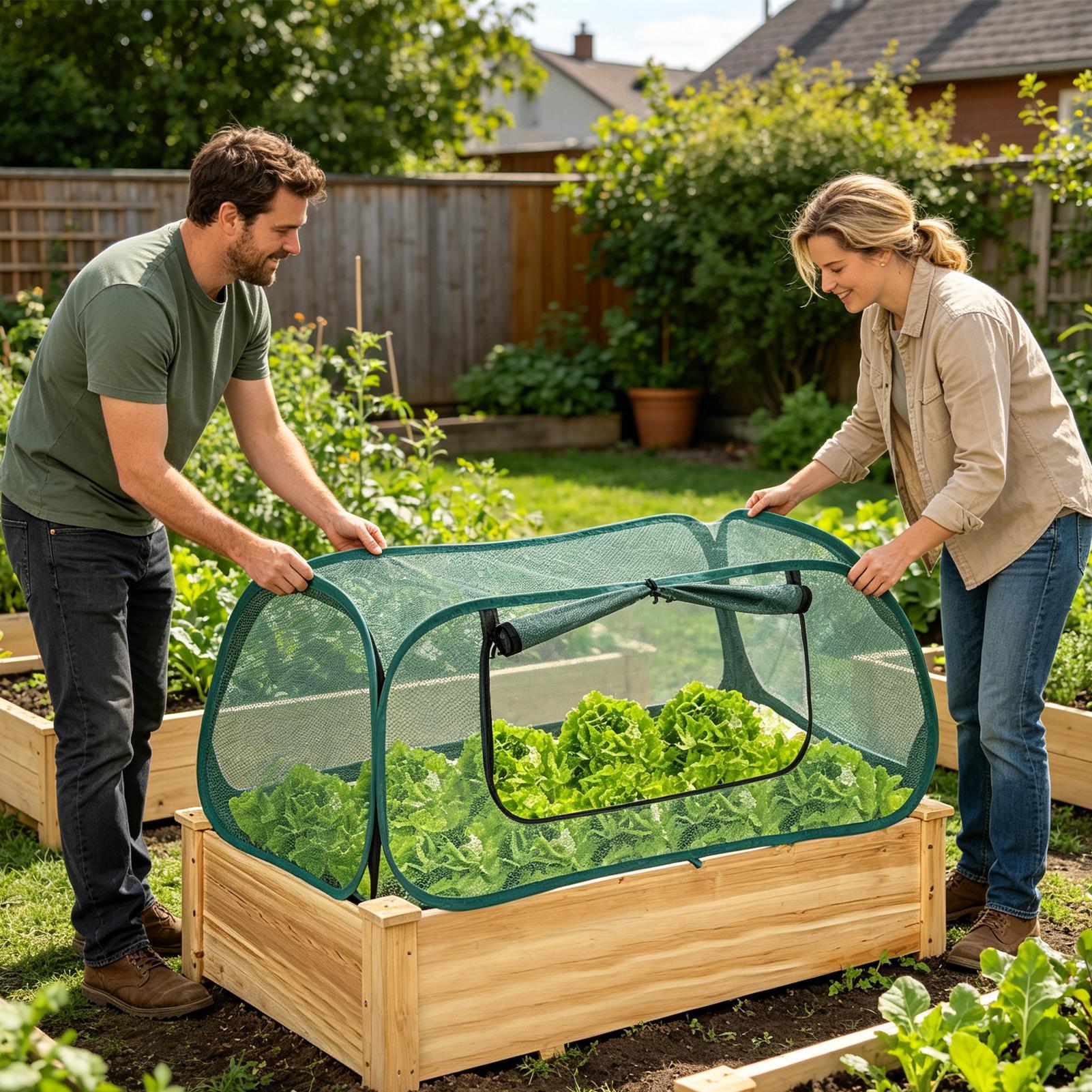 팝업 정원용 메쉬 식물 덮개 휴대용 그물망 텐트 새와  - Outdoor Planting Bag 리뷰 및 가격