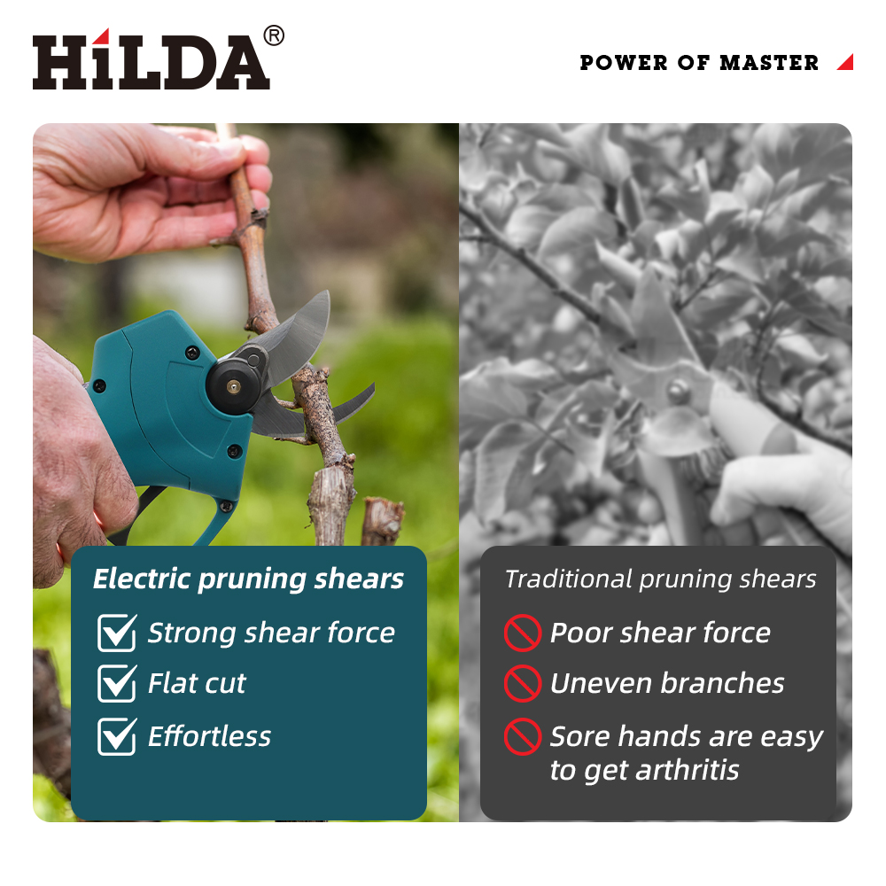 HILDA 18V 브러시리스 무선 전기 가지치기 가위  - Gardening Tools Scissors 리뷰 및 가격
