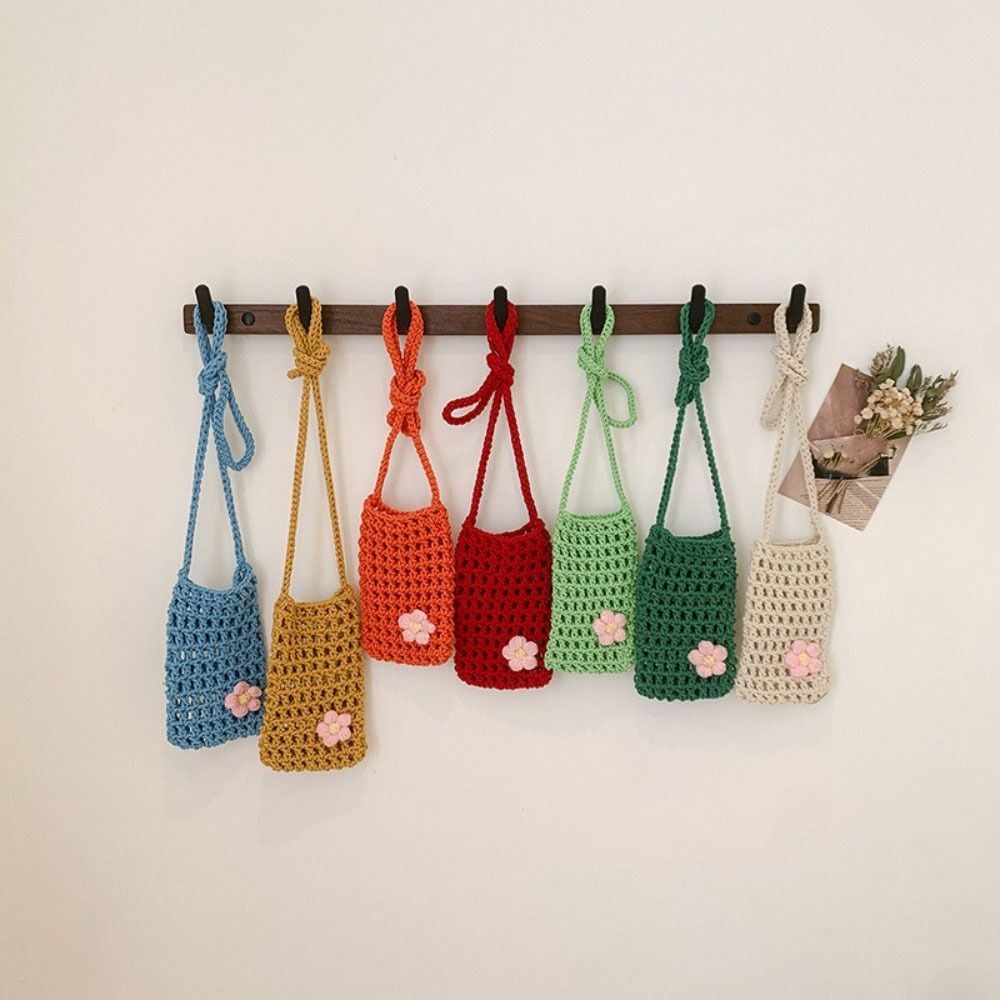 귀여운 꽃무늬 크로스백, 속이 비치는 사각형 크로셰 폰 - Outdoor Planting Bag 리뷰 및 가격